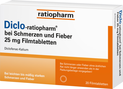 DICLO-RATIOPHARM bei Schmerzen u.Fieber 25 mg FTA